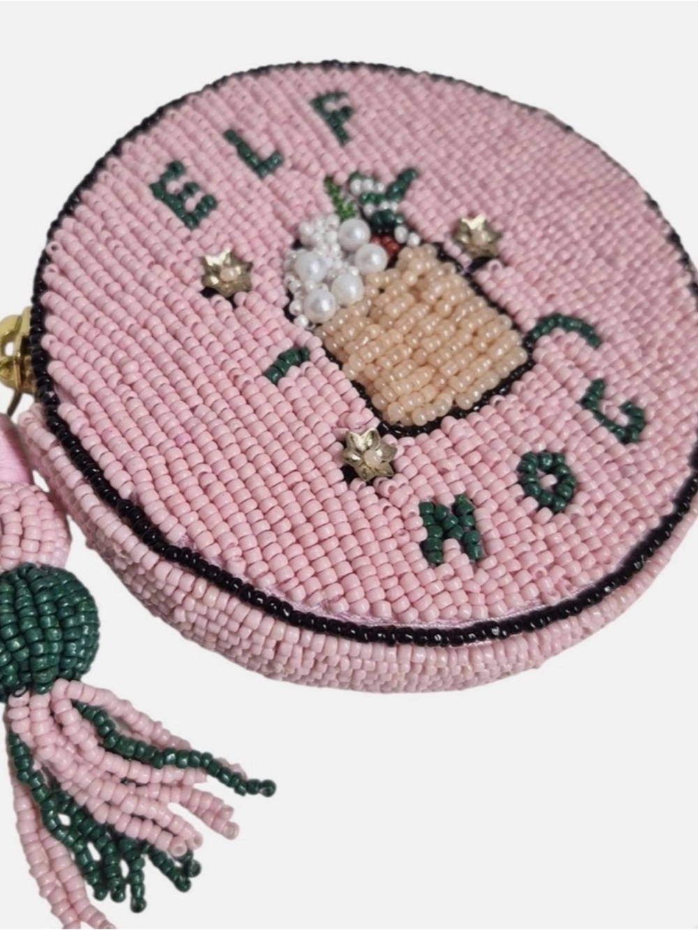 Anthropologie Nephthys Illustrated Beaded Coin Purse